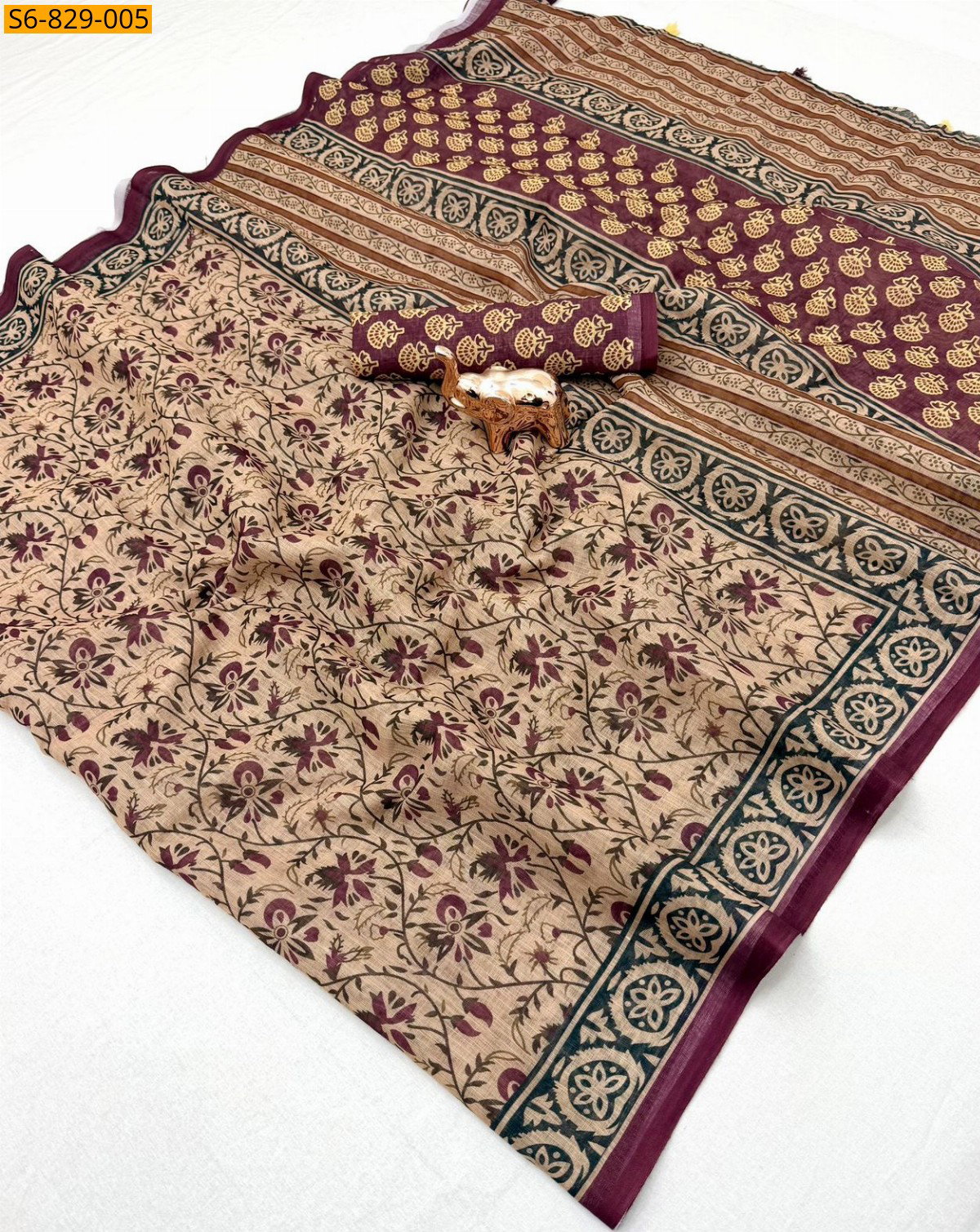 Fancy Soft Linen  Saree ST_1