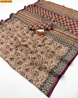 Fancy Soft Linen  Saree ST
