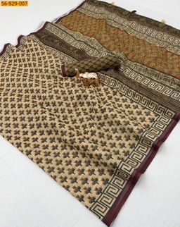 Fancy Soft Linen  Saree ST