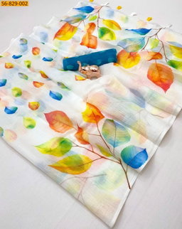 Fancy Soft Linen  Saree ST
