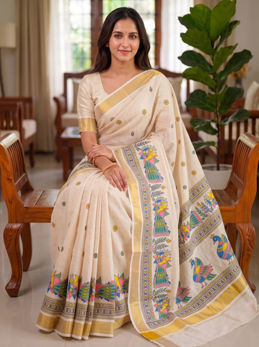 Fancy Linen Digital Print Saree ST