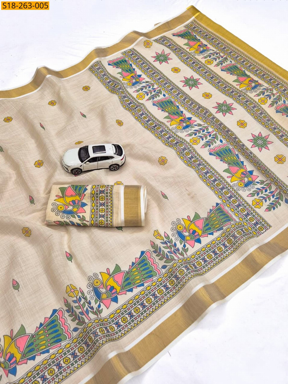 Fancy Linen Digital Print Saree ST_4