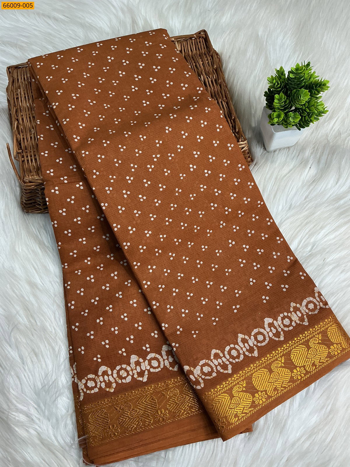Sungudi Cotton dot printed saree ST_3