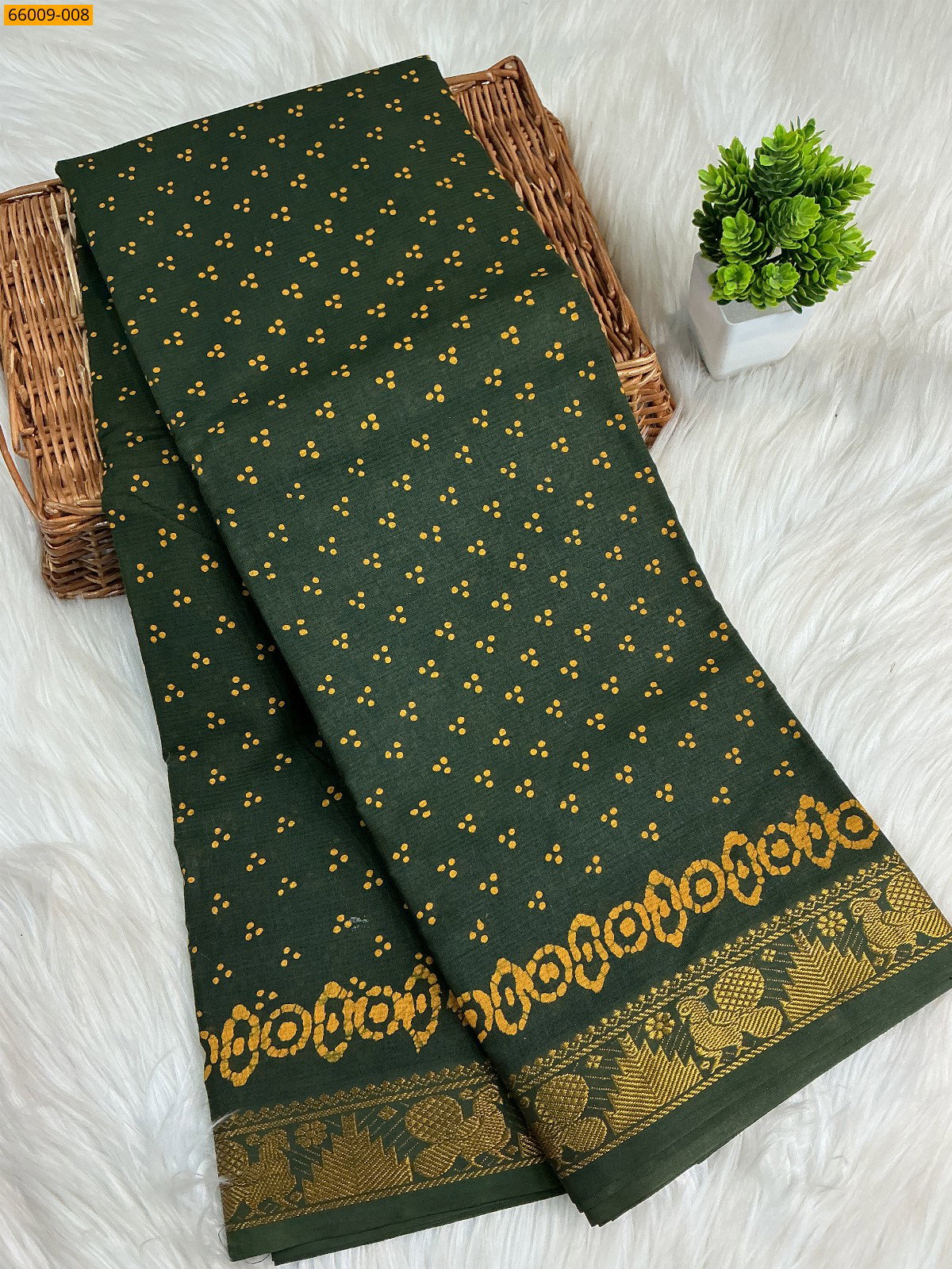 Sungudi Cotton dot printed saree ST_4
