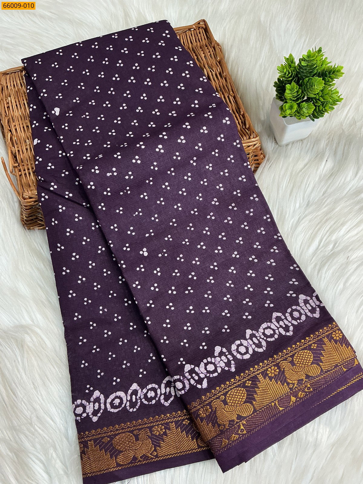 Sungudi Cotton dot printed saree ST_5