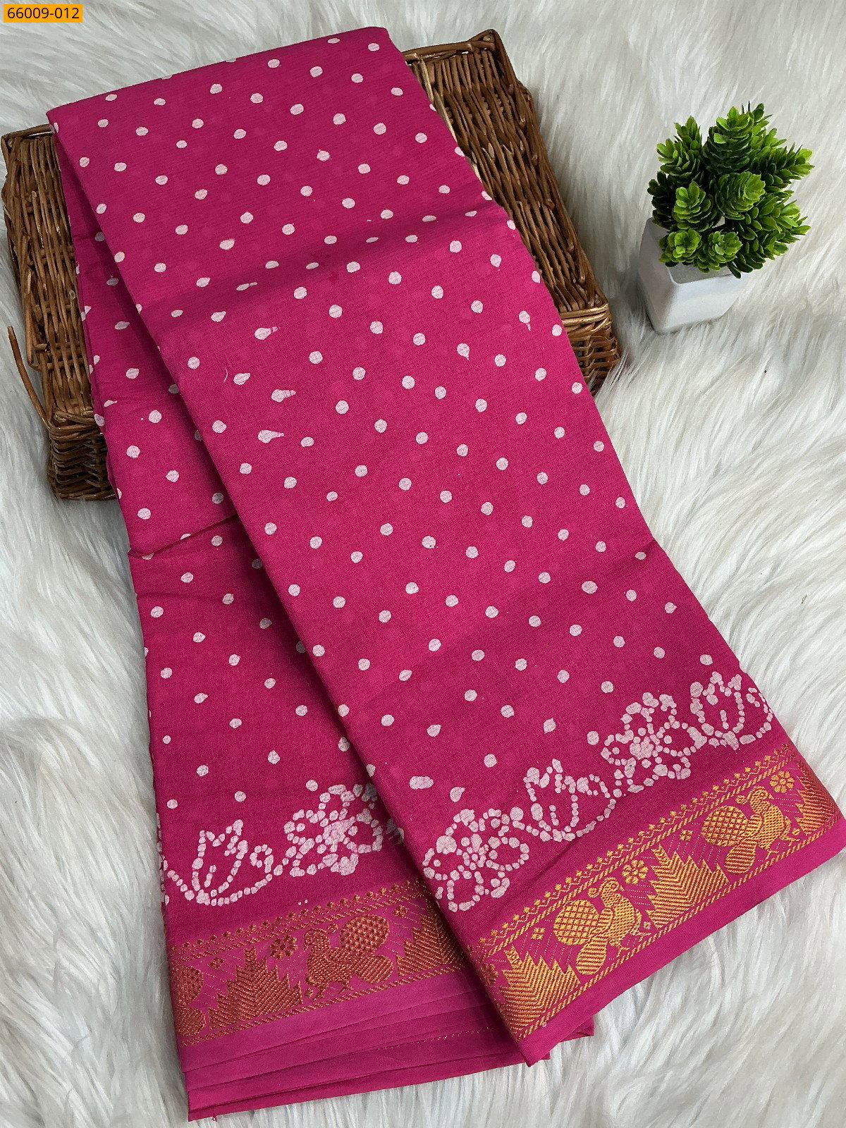 Sungudi Cotton dot printed saree ST_6