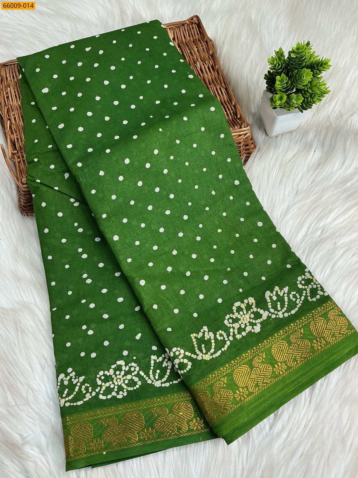 Sungudi Cotton dot printed saree ST_7