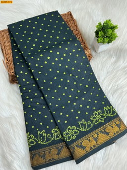 Sungudi Cotton dot printed saree ST