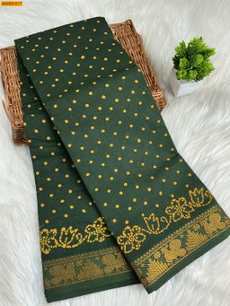 Sungudi Cotton dot printed saree ST