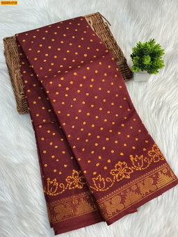 Sungudi Cotton dot printed saree ST