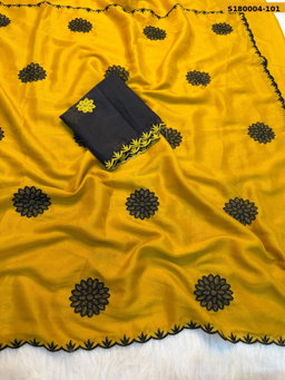 Fancy Soft Rangoli Silk Embroidery Saree ST