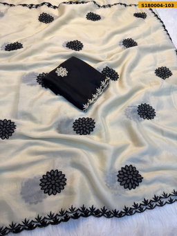 Fancy Soft Rangoli Silk Embroidery Saree ST
