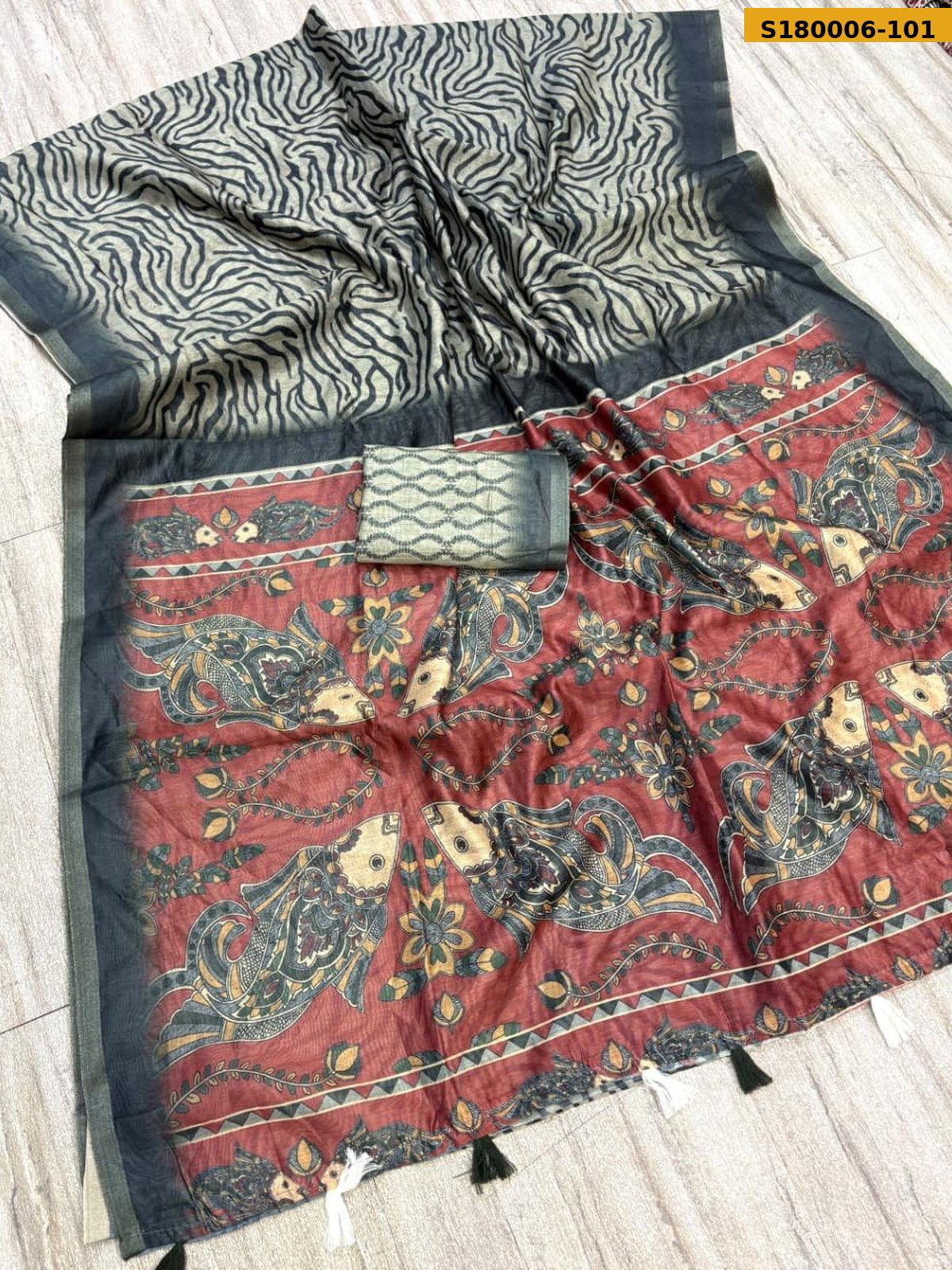 Fancy Soft Chanderi Slub Cotton Saree ST_0