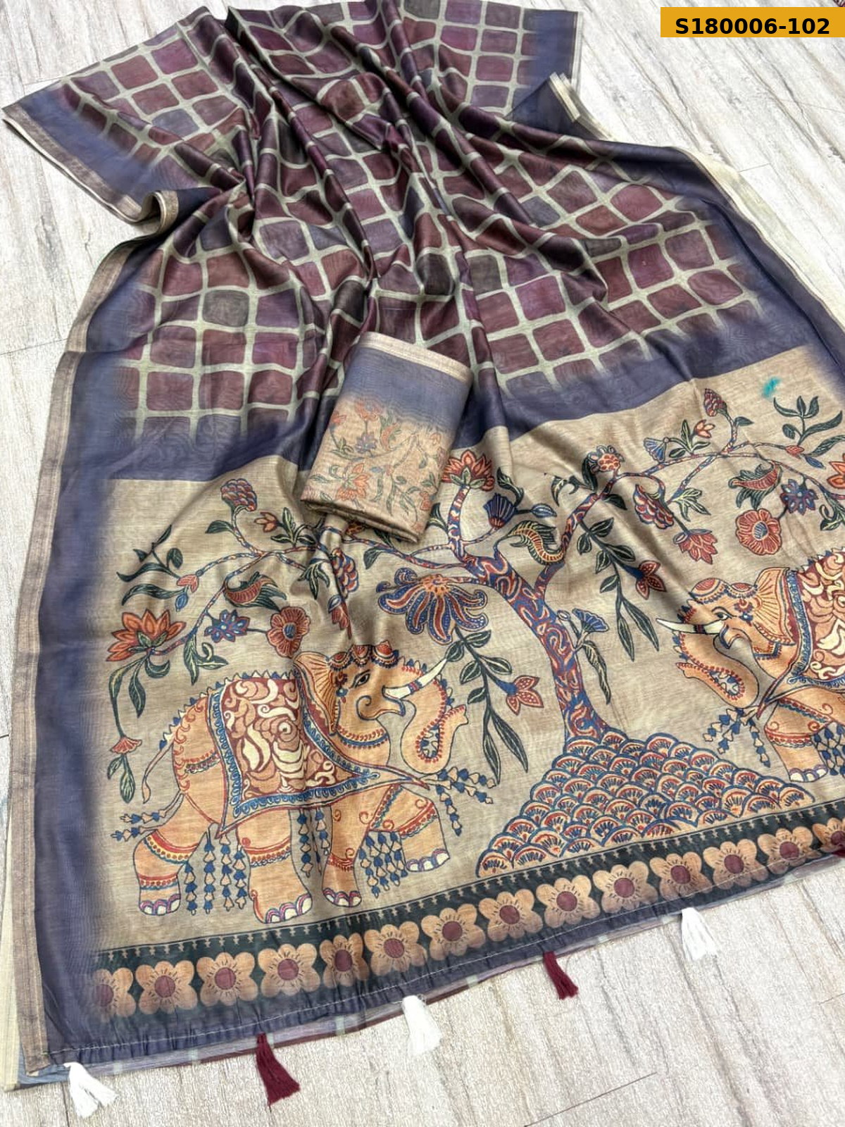Fancy Soft Chanderi Slub Cotton Saree ST_1