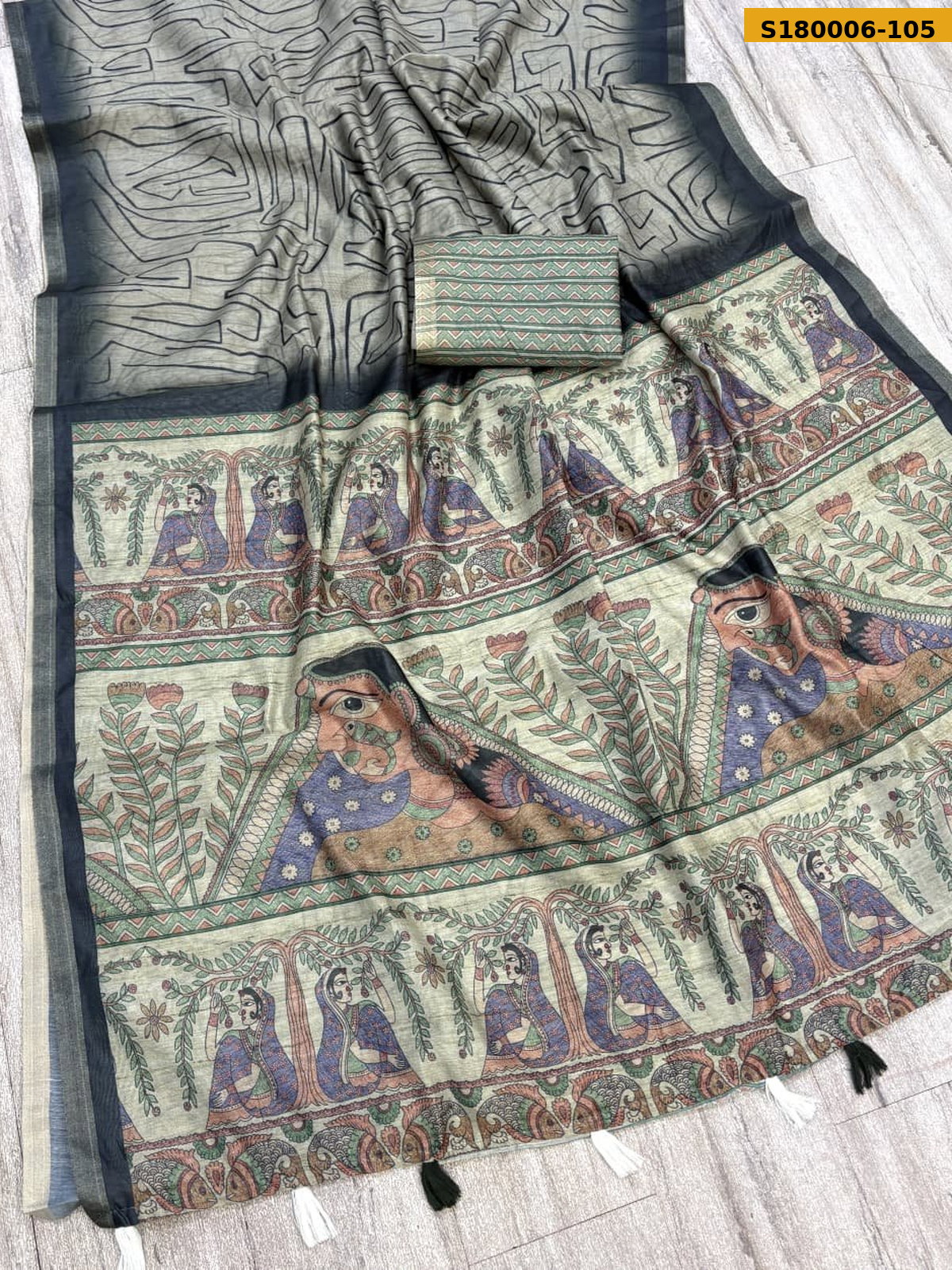 Fancy Soft Chanderi Slub Cotton Saree ST_4
