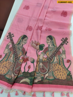 Fancy Soft Chanderi Cotton Saree ST