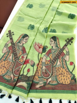 Fancy Soft Chanderi Cotton Saree ST