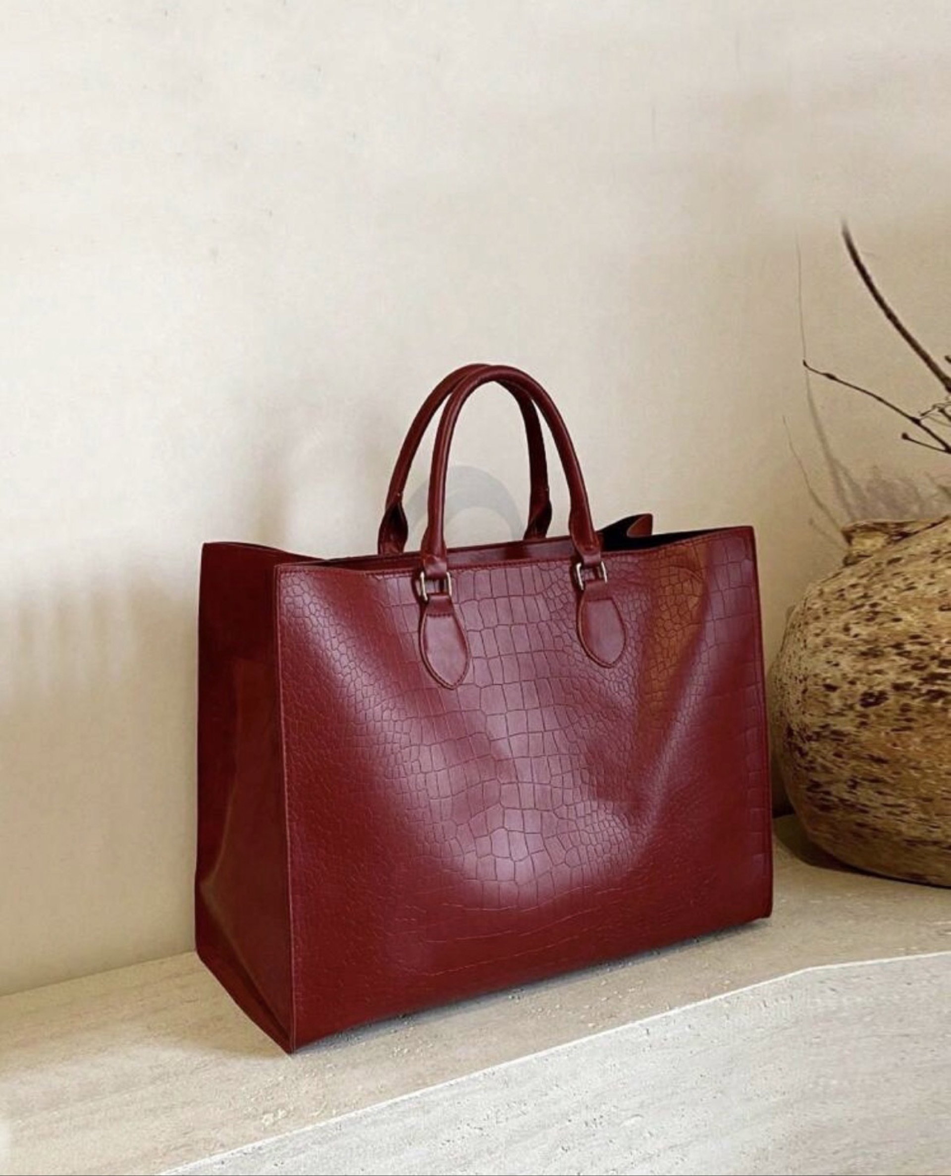 Large Capacity Tote Bag - Burgundy_0