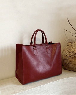 Large Capacity Tote Bag - Burgundy