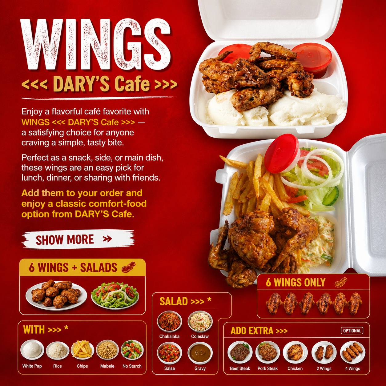 WINGS <<< DARY'S Cafe >>>