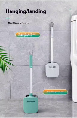  Wall mounted free standing silicone toilet brush set