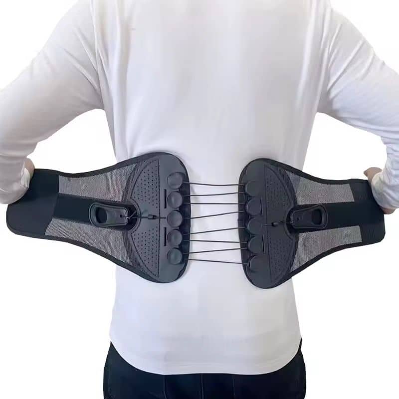A pulley-system lumbar support belt