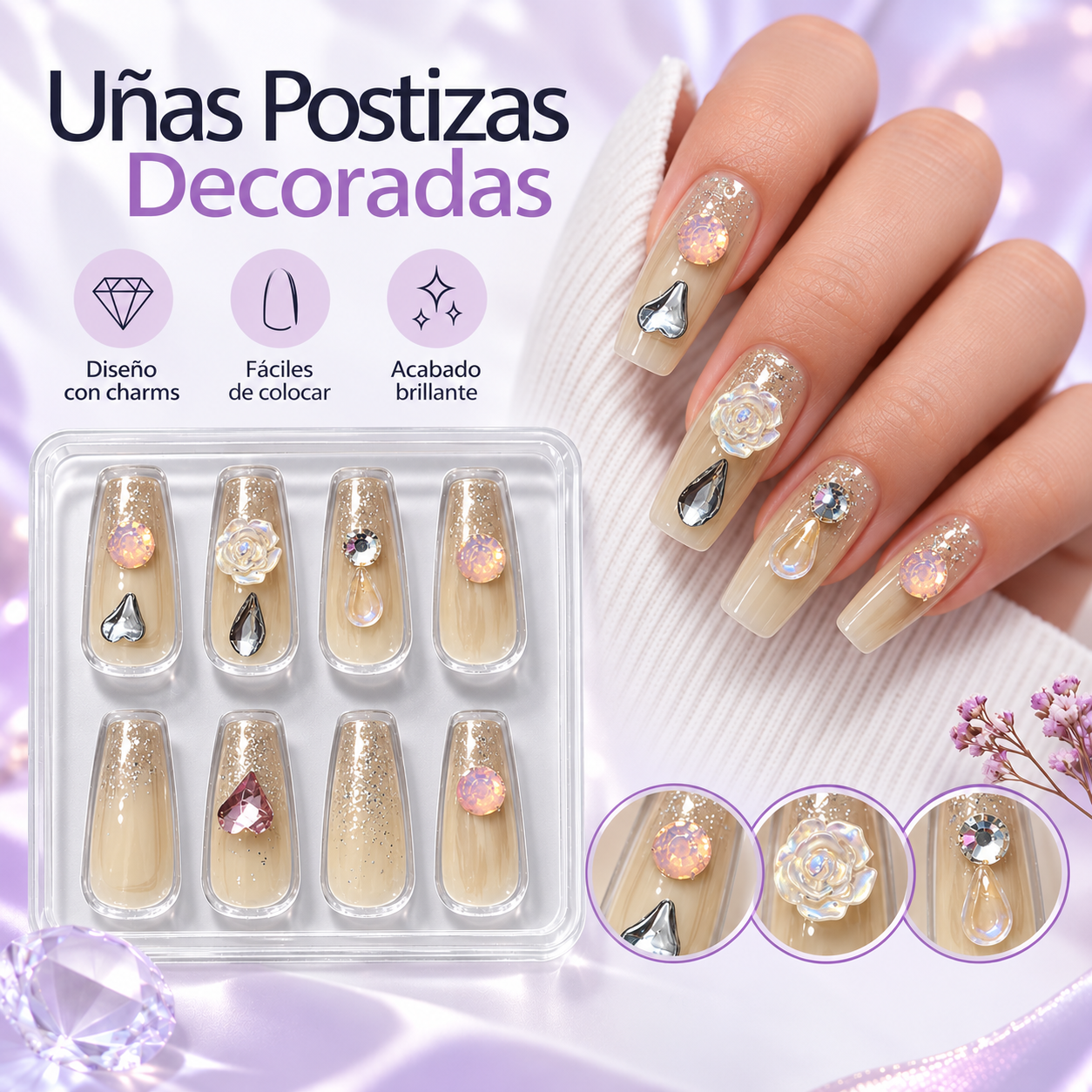 Uñas Press On 💅 punta cuadrada_2