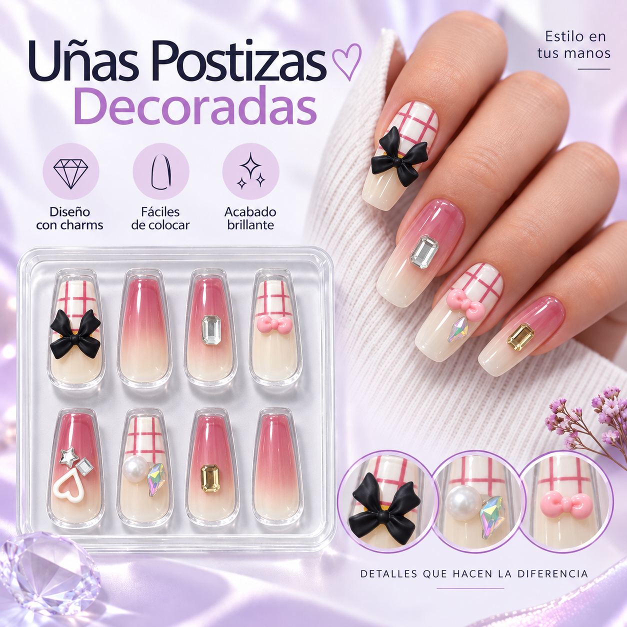 Uñas Press On 💅 punta cuadrada_3