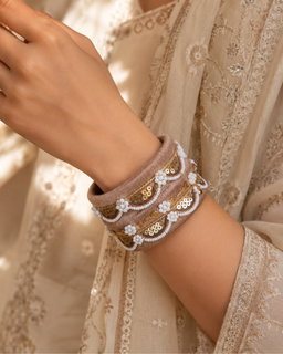 Meher Pearl Bangles set of 4 in beige