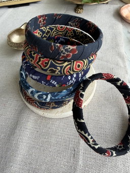 Indigo Ajrakh stack of 6 - Neelanjali