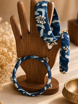 Indigo Shiboribangle set of 3