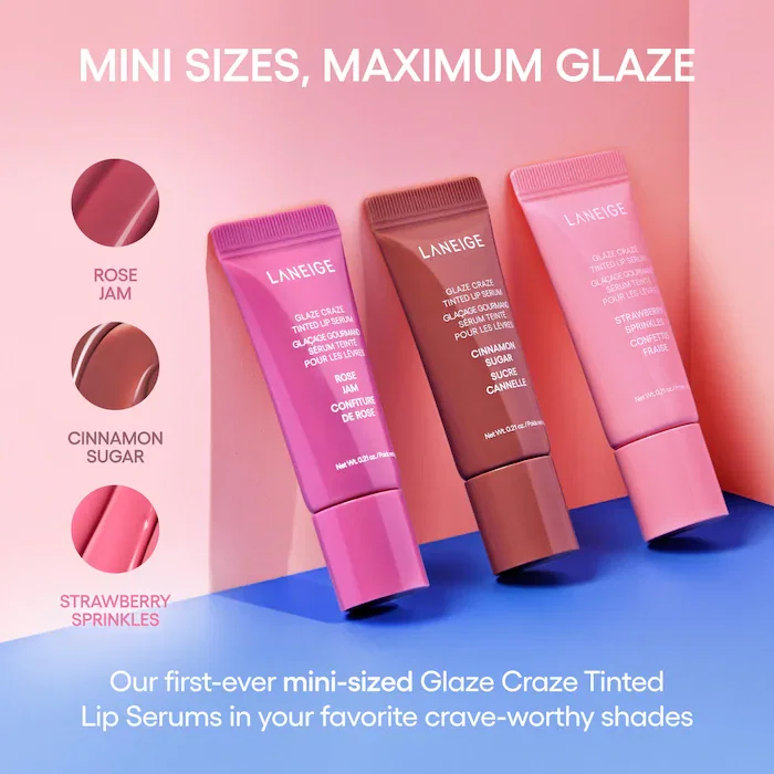 Laneige - Glassy Lip Minis 3 Pc. Glaze Craze Tinted Peptide Lip Serum Gift Set_3