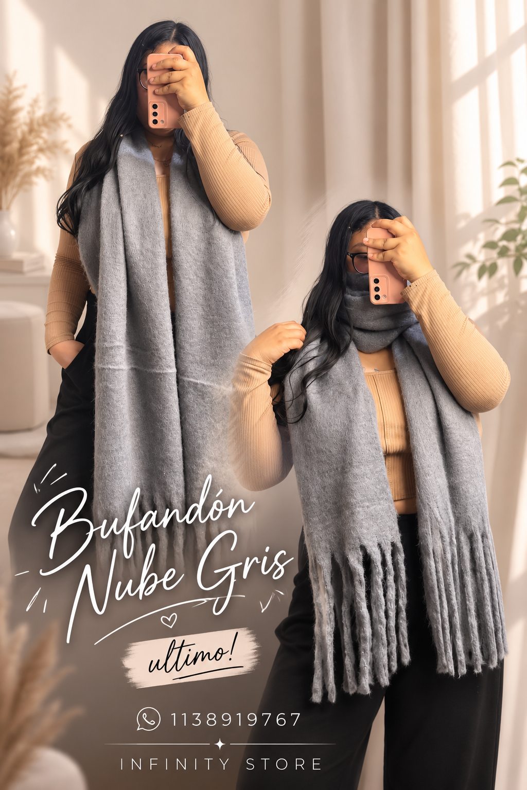 Bufandon nube gris 