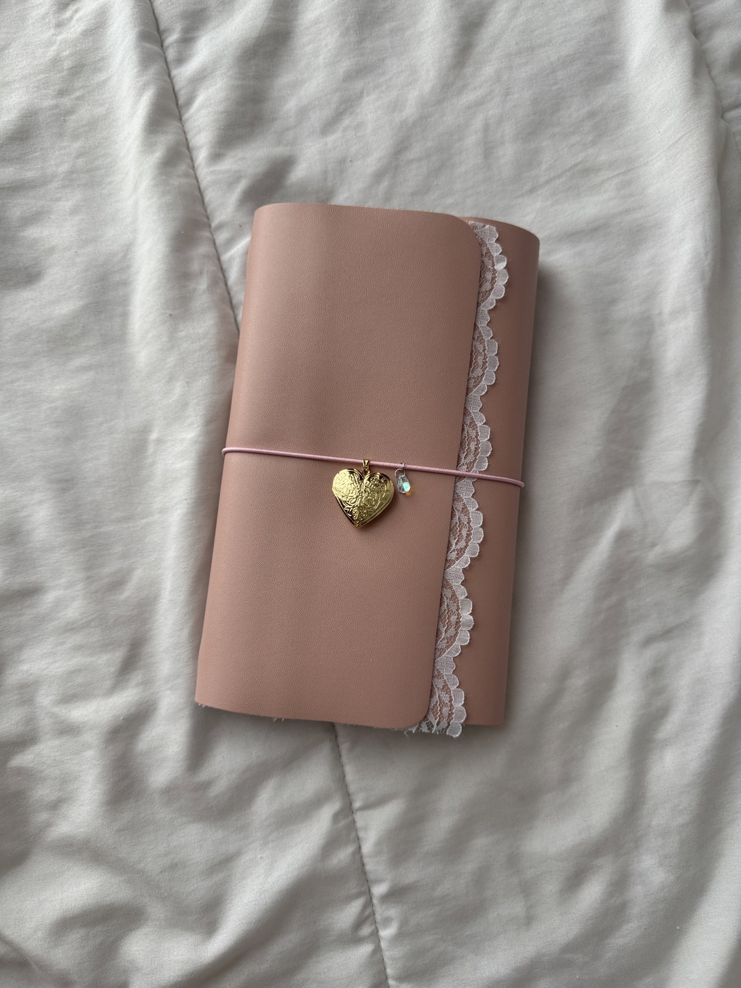 Pink leather journal cover