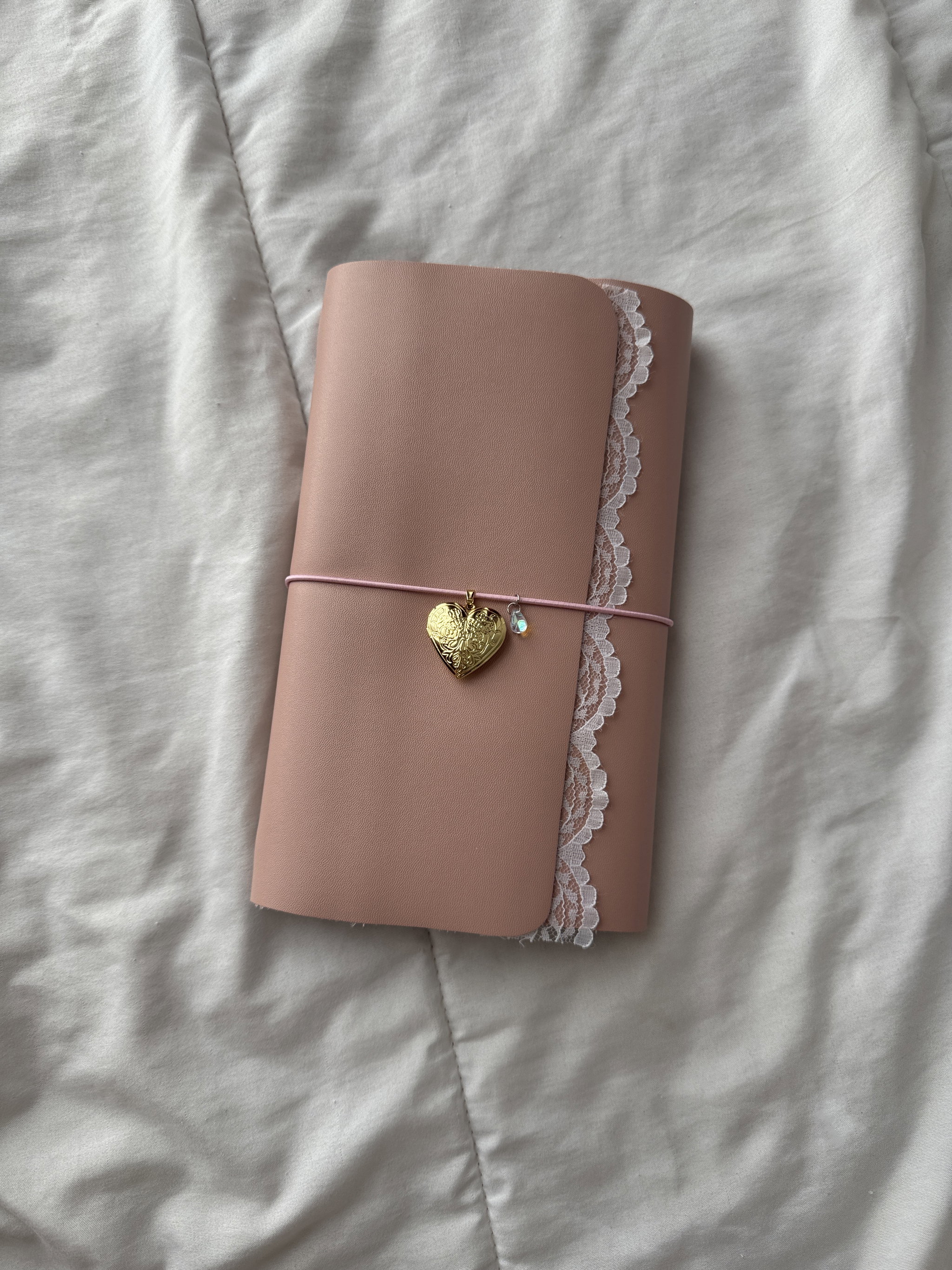 Pink leather journal cover_0