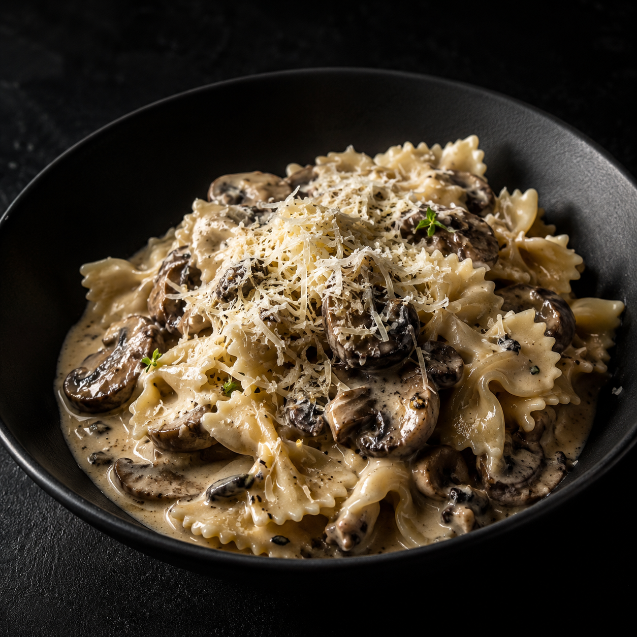🥦Farfalle con mix de hongos y trufa en salsa de queso_0