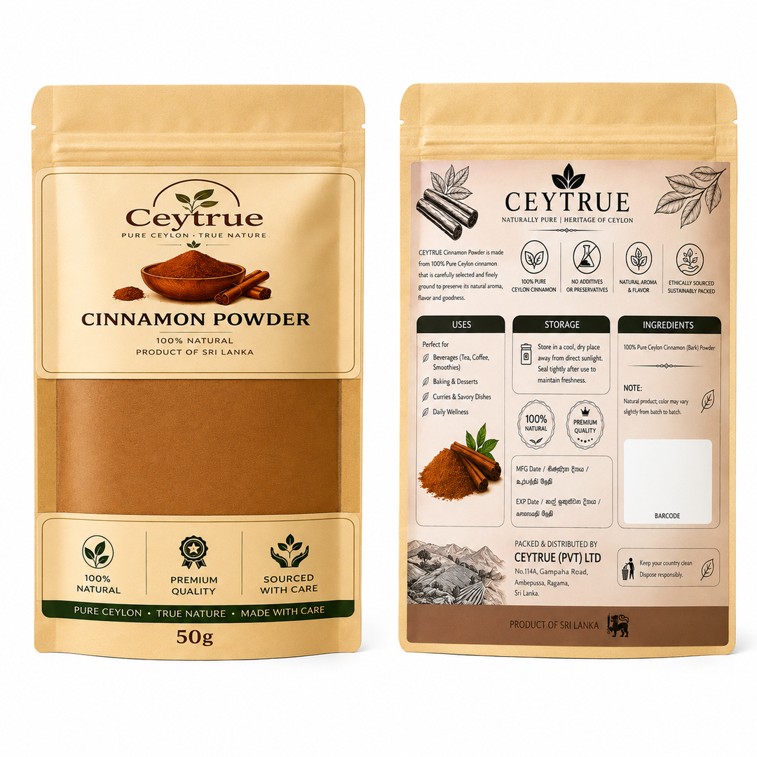 CEYTRUE Premium Ceylon Cinnamon Powder 50g packet CEYTRUE مسحوق القرفة السيلانية الفاخرة – 50 غرام