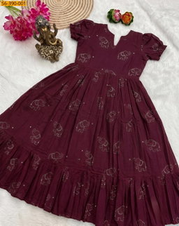 Slub Cotton Anarkali STK