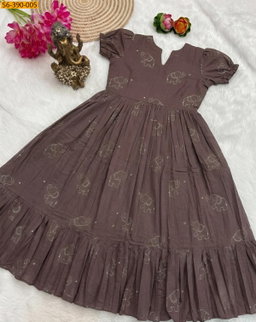 Slub Cotton Anarkali STK