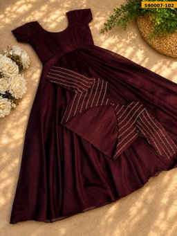 Vichithra Silk Gown & Coat STK