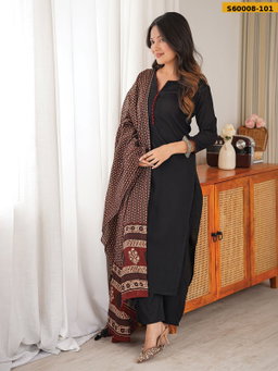 Rayon Kurti Pant Dupatta Set STK