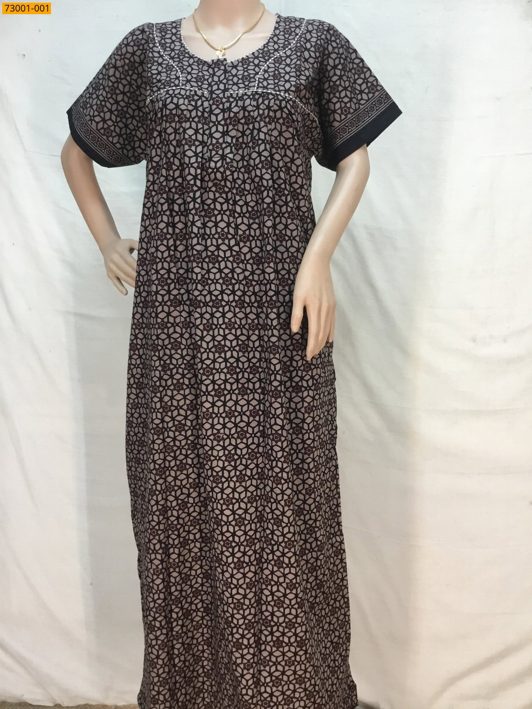 Cotton asin piping nighty STK