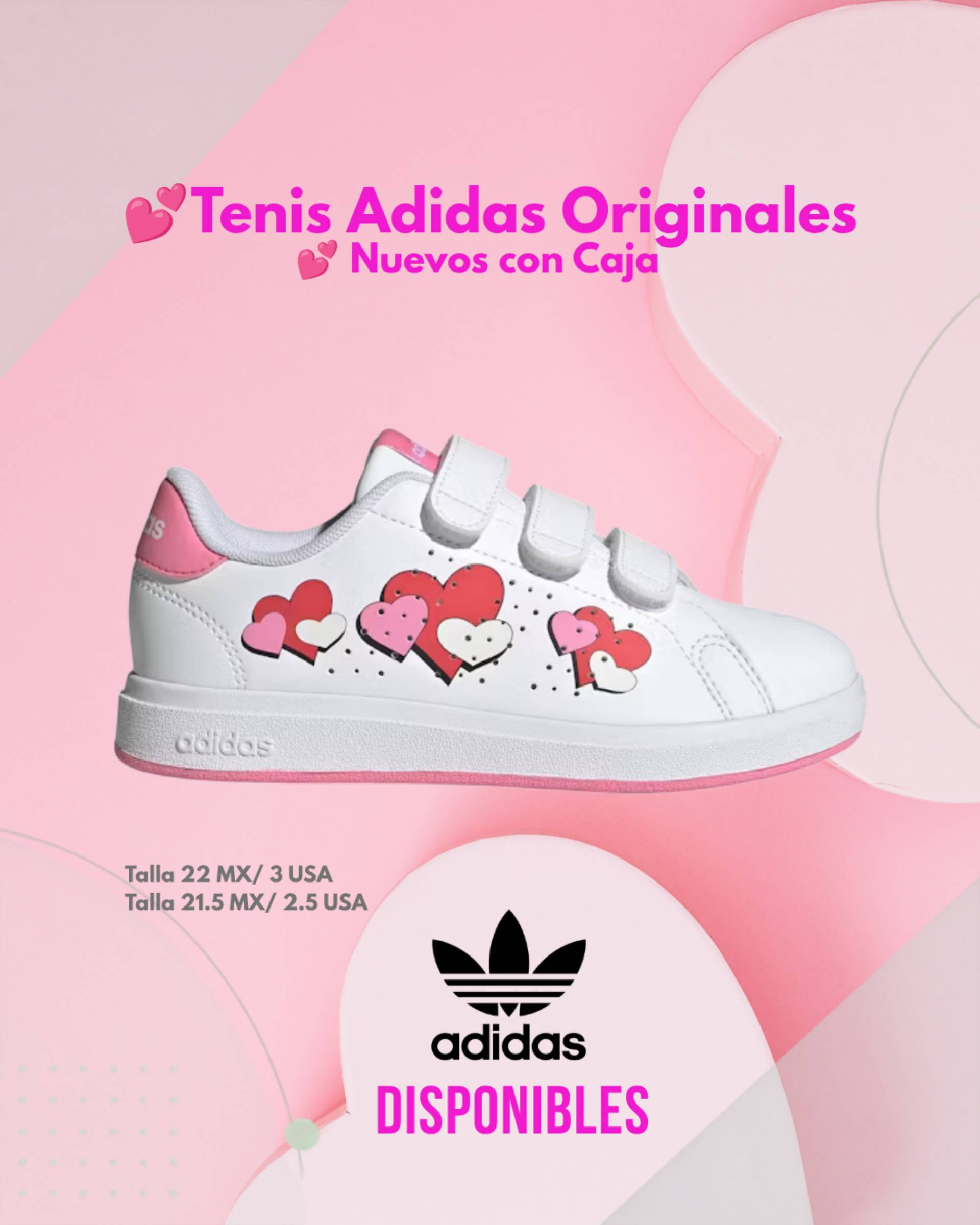 Adidas junior corazón Talla 21.5MX,  2.5 USA_0