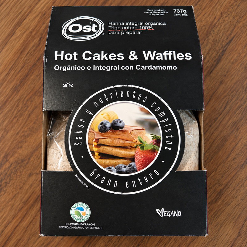 Harina integral orgánica con cardamomo para hot cakes