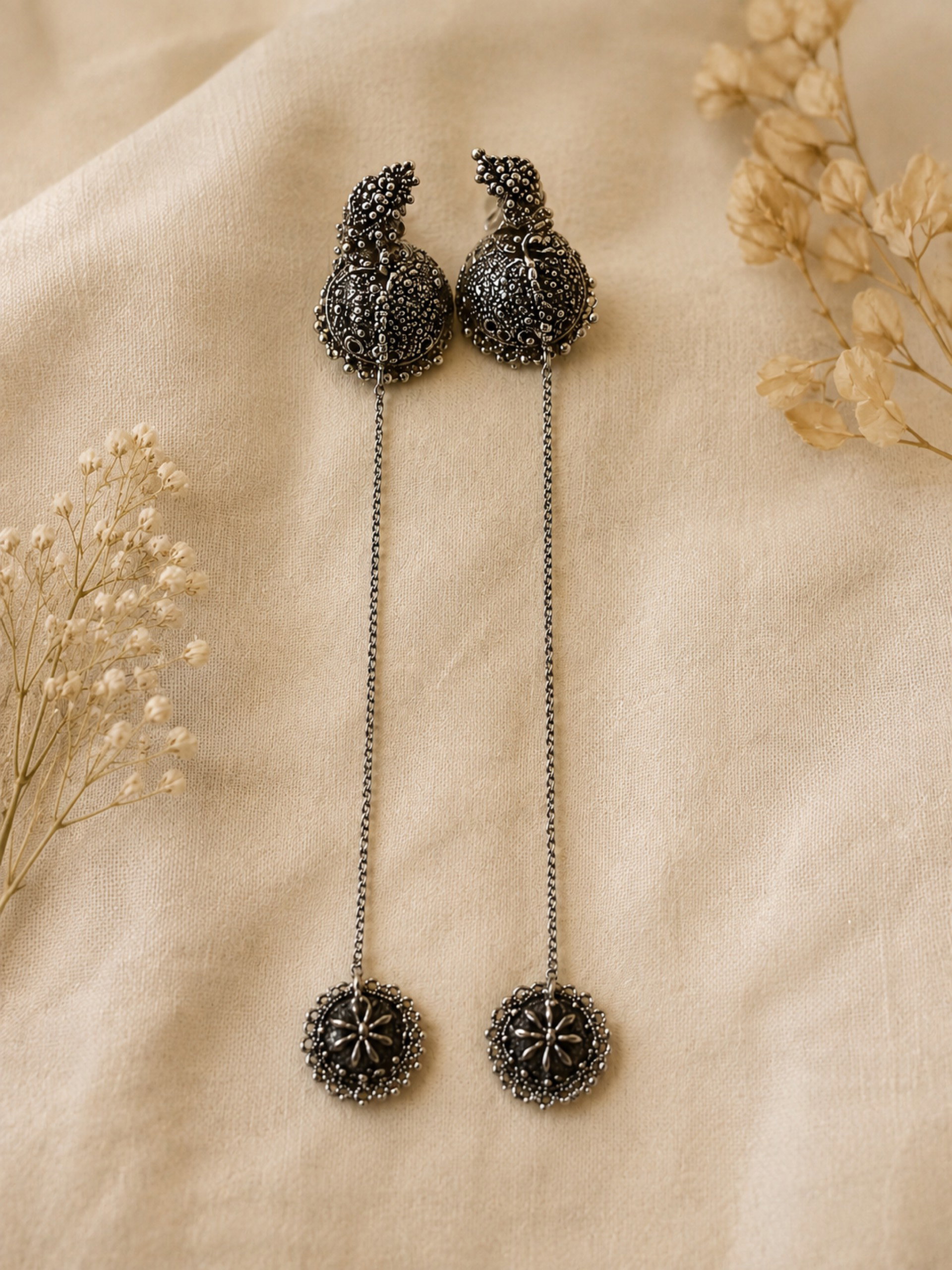 German Silver Long Jhumka_0