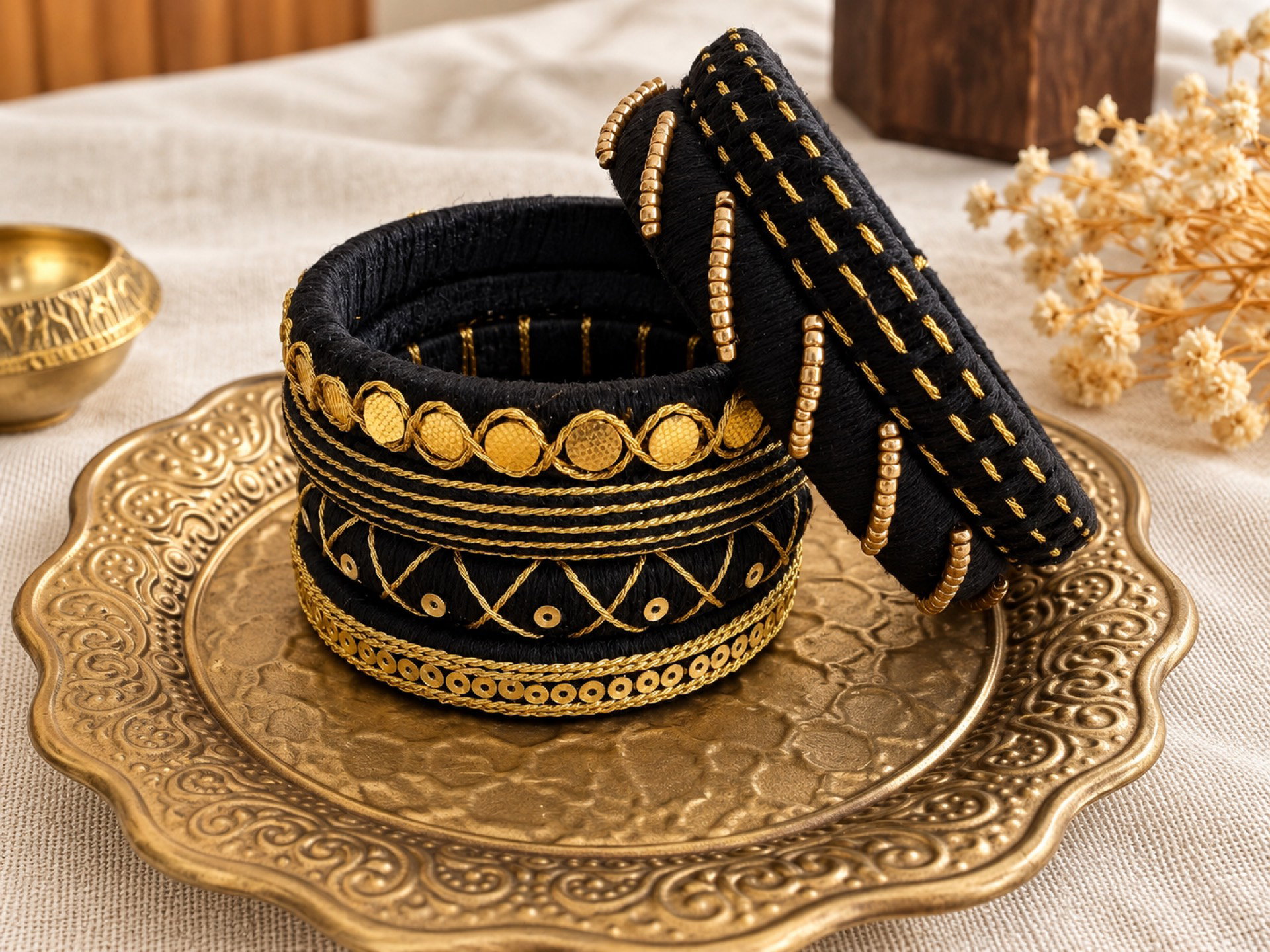 Black and gold set of 6_0