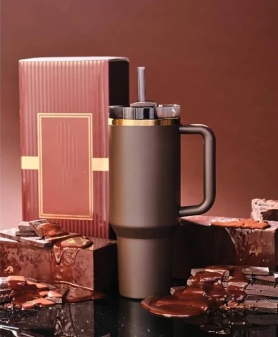 TUMBLER BORDURE DORÉE CAFÉ 