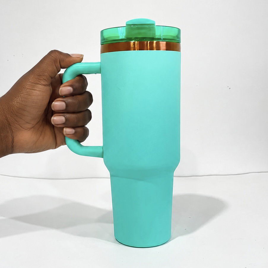 TUMBLER BORDURE DORÉE VERT_0