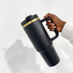 TUMBLER BORDURE DORÉE NOIR