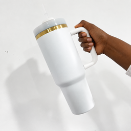 TUMBLER BORDURE DORÉE BLANC